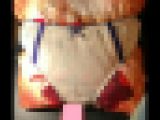 【再販】パンティ着用して着衣内射精　ティ〇ン向けパンティをアニメクッションに履かせたオタク変態ぶっかけ仕様！