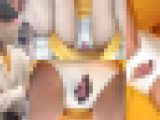 衝撃度抜群の穴空きパンツ?ノーブラで膨らみかけのちっぱいまで見えた絶景ハプニングアングル【素人/美乳】
