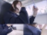 電車お触り21 坂道系のグループにいそうなS級美女がおっぱいと股間を触られまくってます