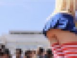 【再販】食い込みが凄くて履いてるかわからない島風コスプレイヤーさんをローアングルから