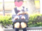 【再販】清楚系制服JKの座りパンちら