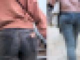 歩行記録0151「きれい系ぱっつりヒップデニム女性の階段のぼり」(3名)