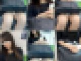 (電車対面）(顔出し)タイトミニをお召しになって…むっちり色白ふとももをむき出し…お鞄の下に隠れるタイトミニ▼をサルベージしてみ