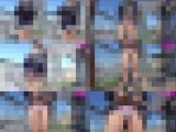 ミニスカ制服娘の強風パンチラ（4）突風で信じられないくらいパンチラ