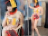食い込みがすごい！！あまりにもエロすぎるコスプレイヤー (キョンシー風セクシーコスプレ/小悪魔風巨乳マイクロビキニコスプレ編）