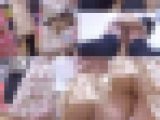 【再販】透け透けTバックニーハイ美女めくり＆しゃがみ込み超接写で生尻パンチラ堪能盗撮動画