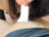 乳首引っ張りながらセルフイラマ。喉オナニーするドM美人妻リエ 喉奥イキが止まらない
