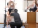 動く度にハイレグ水着がアソコに食い込み最後は食い込み過ぎて水着が一本線になった敏感お姉さん（完全オリジナル）