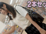 【再販】《めくり盗撮2本SET》超美少女に超危険前からめくり＆白Pみっちり食い込みめくって丸出し＝非情スカートめくり2セット