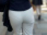 白パンからパンティーラインくっきりのOLさん(/ω＼)