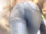 超Sクラス女子大生の生意気エロ尻！スキニーデニムから極上の美尻をパッツンして突き出しパンティラインで♂を挑発!