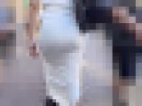 【4K高画質】フルバック透け白タイトワンピ