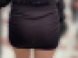 【再販】透け透けのブラックのミニスカニットワンピを履いたお姉さん(/ω＼)