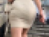 【再販】No.1486「パッツパツ過ぎて歩きにくそう！タイトでミニ丈のスカートで美巨尻を強調する美人OL」