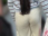 【再販】もろパンなホワイトのテロパンを履いたお姉さん(/ω＼)