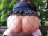 ぷりぷりJK46【超傑作】美デカ尻美マンの美アナル正統派女子！公園でアナルお〇んこ大解放ノーパン網タイツの隙間から塗りまくり!